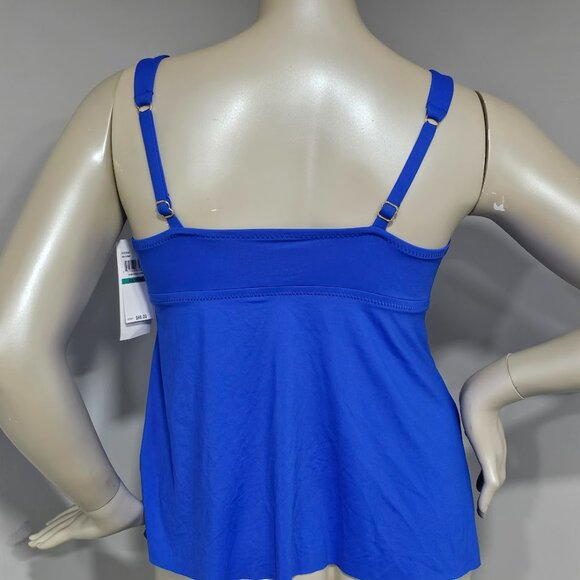 Becca Etc Plus Size Color Code Flounce Tankini Top - Picture 4 of 7